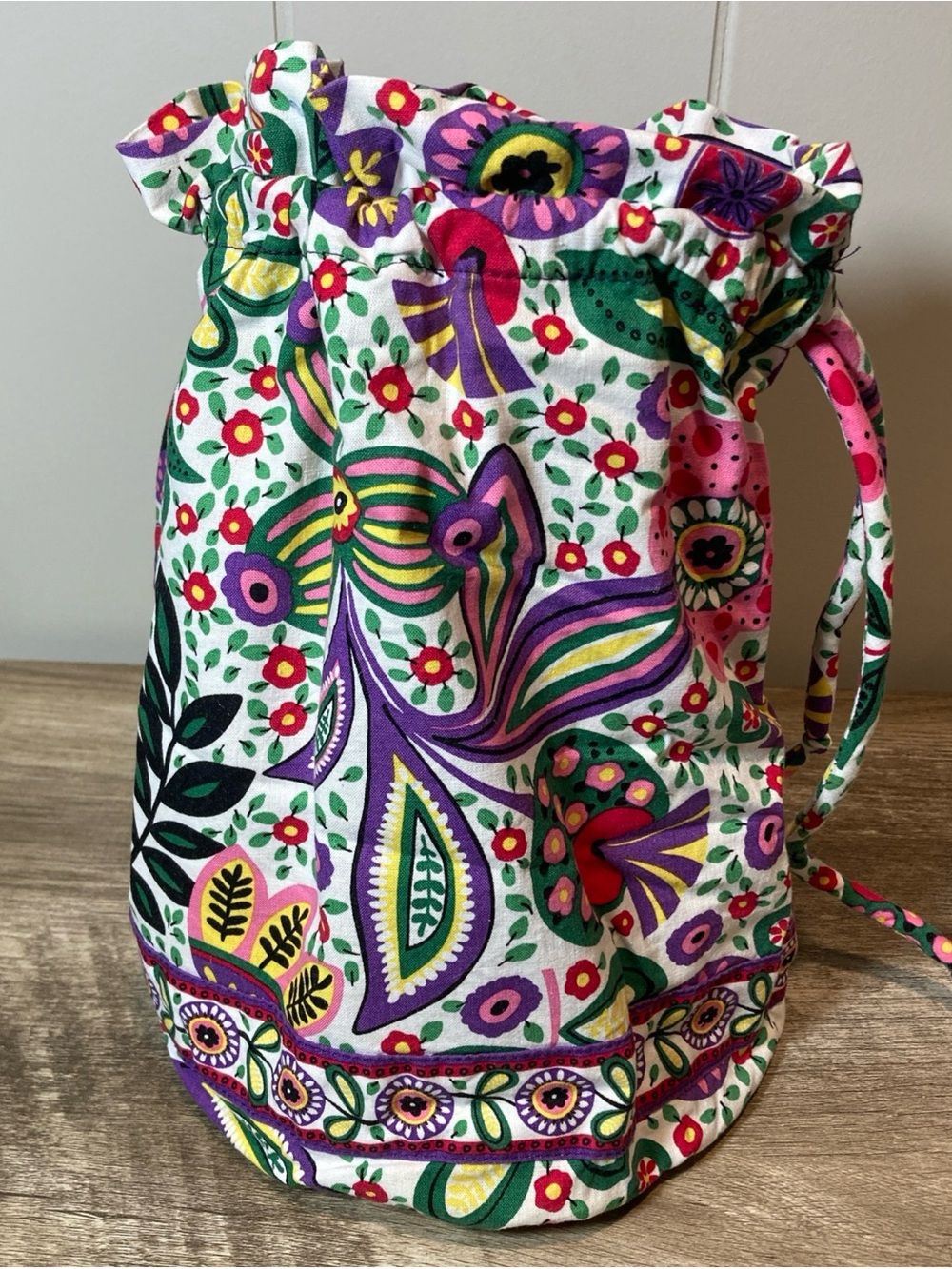 Vera Bradley Ditty Bag Drawstring Wet Bag Viva La Vera Vinyl Lined Beach Travel